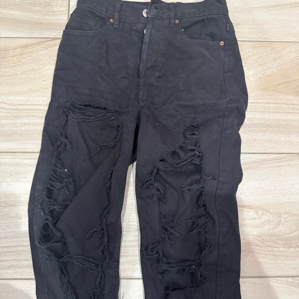 PacSun Black Distressed Boyfriend Jeans